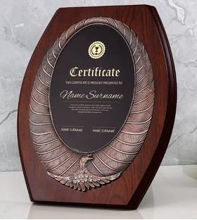 高档木质木托实木荣誉授权牌奖牌定制定做金银铜经销商代理商牌匾