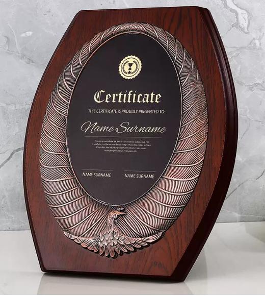 高档木质木托实木荣誉授权牌奖牌定制定做金银铜经销商代理商牌匾 商品图0