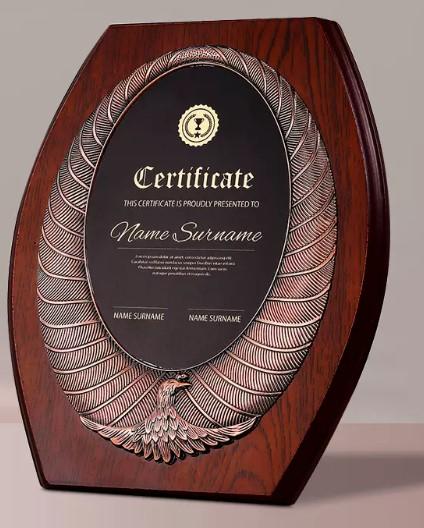 高档木质木托实木荣誉授权牌奖牌定制定做金银铜经销商代理商牌匾 商品图1