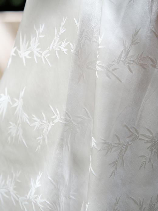 盛唐牡丹 |珍珠白文竹真丝提花背心 商品图3