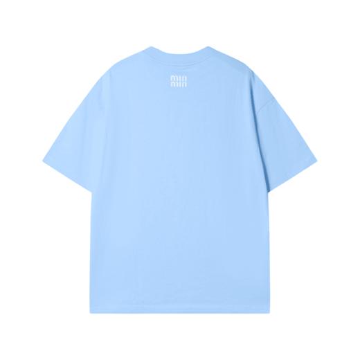 T1561新款时尚纯色字母印花设计男女同款短袖百搭潮流上衣宽松T恤 商品图2