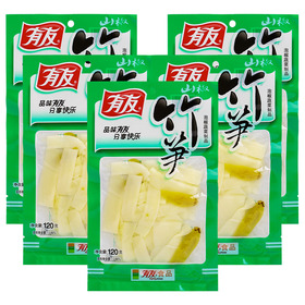 有友 泡竹笋 追剧必备休闲零食小吃 分享装 山椒味120g*5  742909