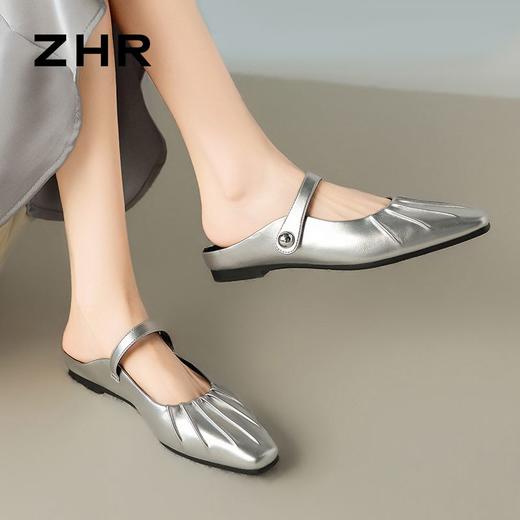 ZHR超仙包头半拖鞋女2024夏季新款懒人一脚蹬凉拖鞋玛丽珍单鞋 商品图9