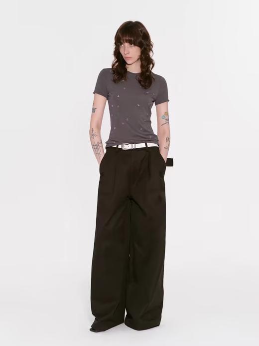 出逃赤岗西/24AWT96/设计感莱赛尔天丝短袖T恤 商品图2