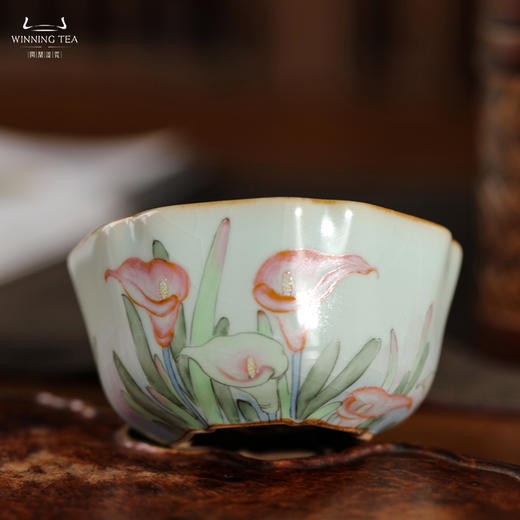 问鼎汝瓷老款大菩提杯（马蹄莲）（紫金釉） 商品图3