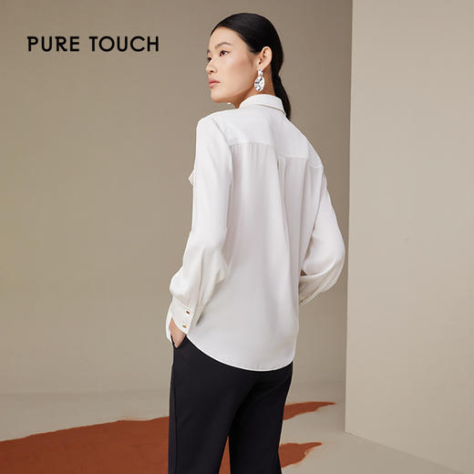 pure touch桑蚕丝白色长袖衬衫1301243354 商品图3