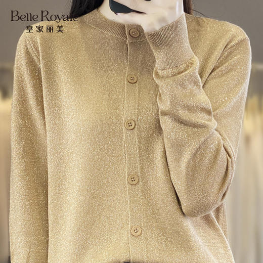 春秋针织开衫银丝针织衫女士打底上衣SZ2701 商品图4