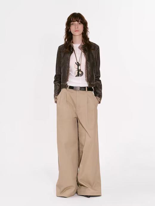 出逃赤岗西/24AWK105/解构设计感腰头双褶休闲裤 商品图1