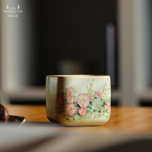 问鼎汝瓷鼎峰系列天青青方杯（花卉） 商品图0