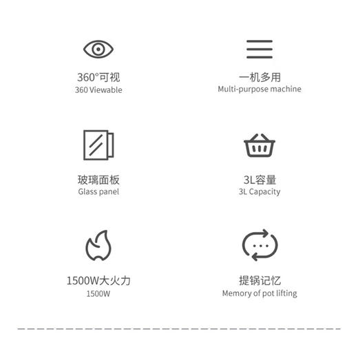 【小家电】米技生活（Miji Home）多功能锅玻璃电煮锅 琥珀色 ECE-GS30 HF 商品图1