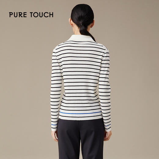 pure touch绵羊毛100%修身翻领针织1302243357 商品图2