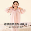 金三塔儿童真丝睡衣100%桑蚕丝蕾丝荷叶边圆领女童家居服衣裤套五分裤  BBY033 商品缩略图2