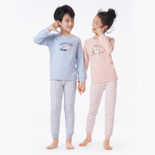 都市丽人眯雅佳保暖衣轻暖套装纯棉薄童装儿童保暖衣棉质套装JWT1A2 商品图1