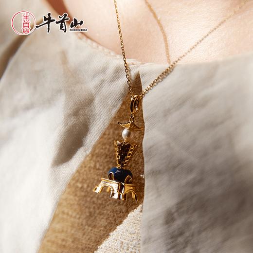 牛首山文创舍利大塔吊坠银镀金项链珐琅彩饰品高端礼物 商品图2