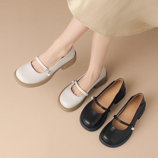 ZHR则则玛丽珍单鞋2024夏季软底轻便一脚蹬裙子温柔平底法式皮鞋 商品图1