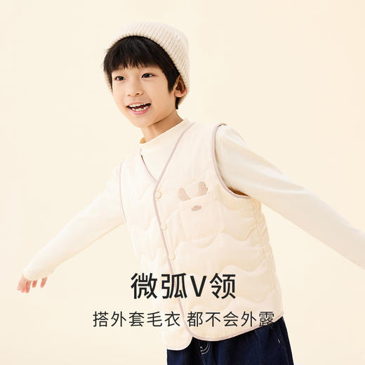 金三塔桑蚕丝填充保暖马甲儿童蓬松柔软秋冬新品丝绵宝宝棉袄  BBY024 商品图2
