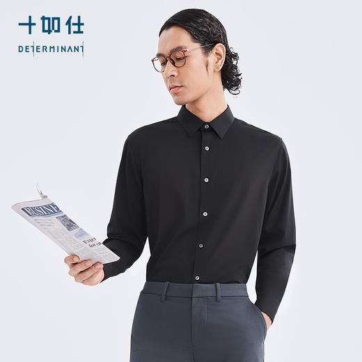 十如仕直尖领斜纹云感长袖衬衫-202-03 商品图11