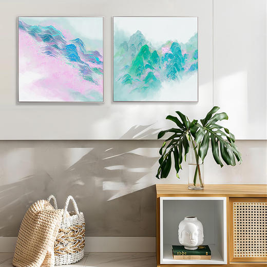 多喜爱高清布艺装饰画 抽象写意水墨一山春色系列 商品图0