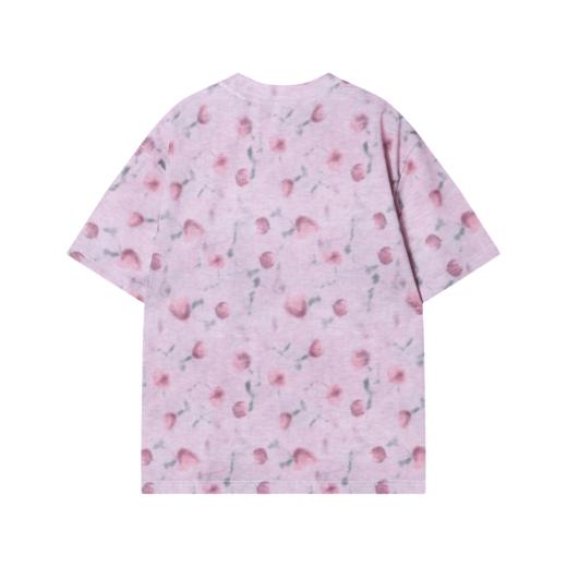 T1596时尚扎染模糊花朵男女同款上衣百搭高能感短袖潮流T恤 商品图2