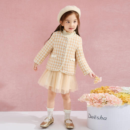 笛莎Deesha 童装女童外套2024秋季新款基础版型香风外套 商品图2