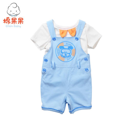 棉果果夏季男童女童卡通短袖背带裤套装M212309218255 商品图4