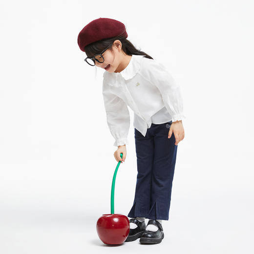 女童净色全棉衬衣新款安奈儿童装实体店同款XG431668 商品图5