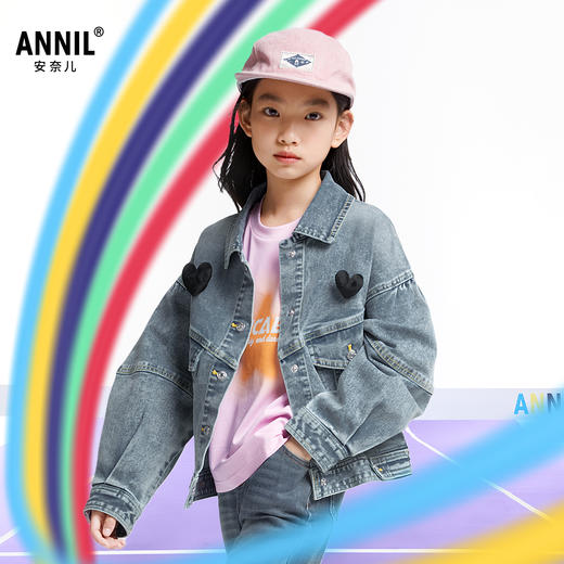 女童百搭牛仔外套新款安奈儿童装EG435518 商品图1