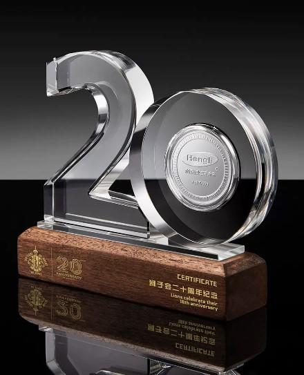 水晶奖杯定制定做周年纪念徽章镶嵌奖牌订制优秀员工高档奖杯 商品图4