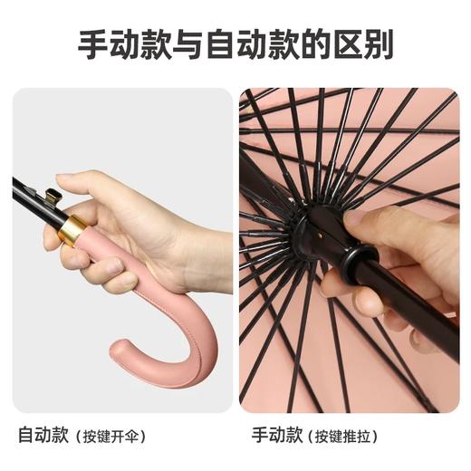 雨伞遇水开花高颜值创意感加大抗风暴长柄直杆男女雨伞 商品图3