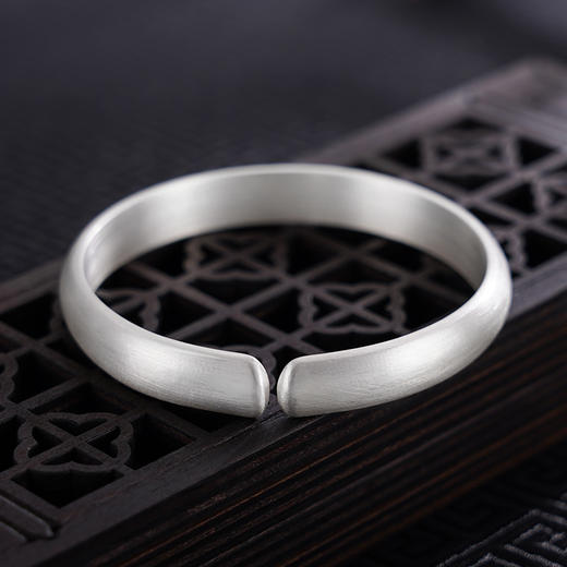 【桃花朵朵】子佩集S999银手工手镯原创设计【55061208】2407 商品图7