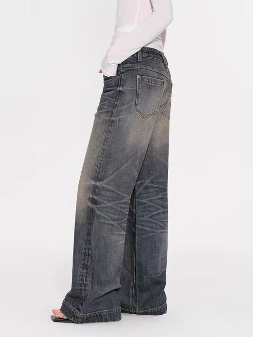 出逃赤岗西/24AWN60/美式复古水洗蓝直筒牛仔裤 商品图2