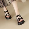 ZHR露趾交叉带凉鞋女厚底百搭凉拖鞋2024新款波西米亚沙滩凉鞋子 商品缩略图6