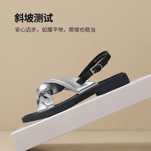 ZHR则则小香风简约时尚平底凉鞋女2024夏季新款百搭轻便韩版女鞋 商品图3