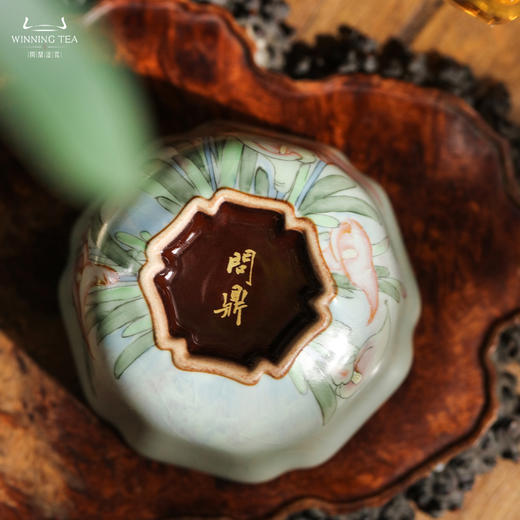 问鼎汝瓷老款大菩提杯（马蹄莲）（紫金釉） 商品图4