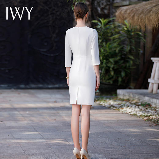 IWY/气质医美工作服女七分袖假两件西装连衣裙高级修身美容院服装Q528 商品图2