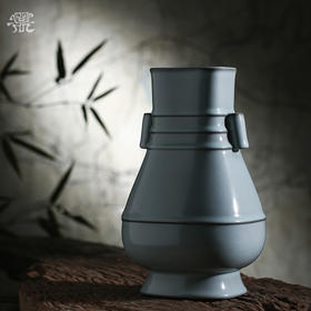 问鼎官窑庚子宋青方口弦纹瓶（缺货）