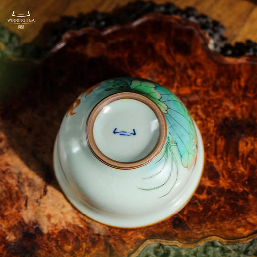 问鼎汝窑照影杯（荷花金鱼） 商品图2