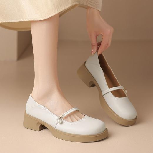 ZHR则则玛丽珍单鞋2024夏季软底轻便一脚蹬裙子温柔平底法式皮鞋 商品图8