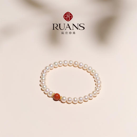 【新品】阮仕鸿运系列S925银淡水珍珠手链5.5-6MM 近圆 极微瑕 强光 商品图1