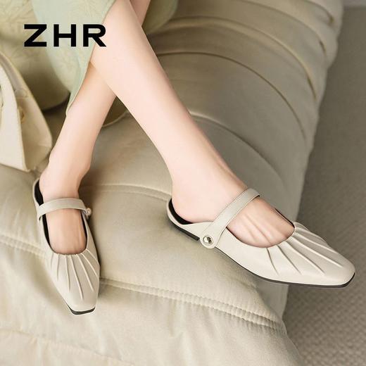 ZHR超仙包头半拖鞋女2024夏季新款懒人一脚蹬凉拖鞋玛丽珍单鞋 商品图6
