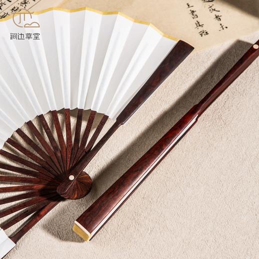 清代紫檀老料制苏工折扇 商品图6