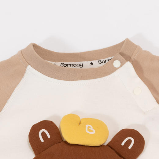 贝贝怡婴幼连体衣秋季新款男童肩开扣连身衣纯棉哈衣宝宝舒适透气爬爬服ZB3DL019 商品图3