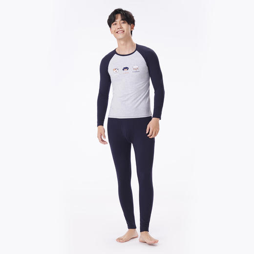 都市丽人都市锋尚保暖衣轻暖套装棉拉架薄男士保暖衣棉质套装FWT1B8 商品图1