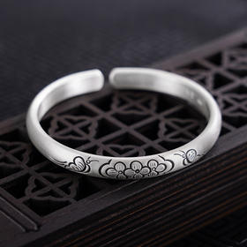 【花蝶相约】子佩集S999银手工手镯原创设计【55061214】2407