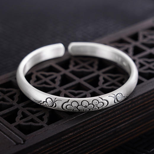 【花蝶相约】子佩集S999银手工手镯原创设计【55061214】2407 商品图1