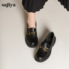 Safiya/索菲娅学院风深口粗跟金属扣百搭英伦厚底乐福鞋 SF43112063/SFD1112063 商品缩略图1