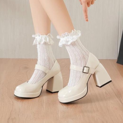 【显气质！法式玛丽珍女鞋】温柔控场，显高显瘦，粗跟防水台厚底增高日系辣妹皮单鞋小皮鞋女鞋 商品图2