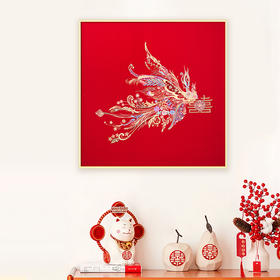 多喜爱婚庆精美刺绣装饰画喜嫁装饰系列 鎏金翼彩