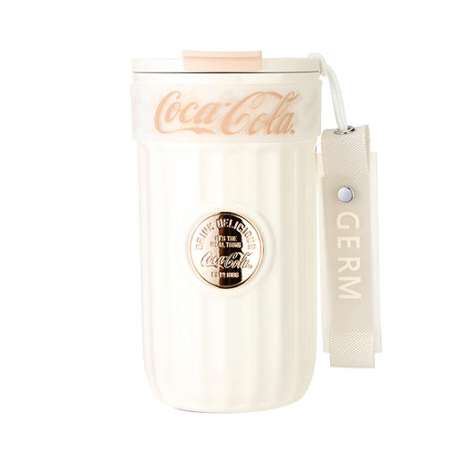 GE-CK23AW-B66  可口可乐联名款徽章系列保温杯（雪融白） 商品图1