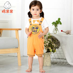 棉果果夏季男童女童卡通短袖背带裤套装M212309218255